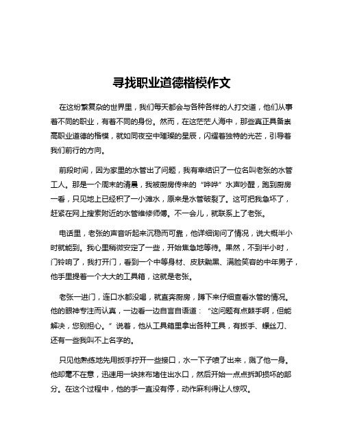 寻找职业道德楷模作文