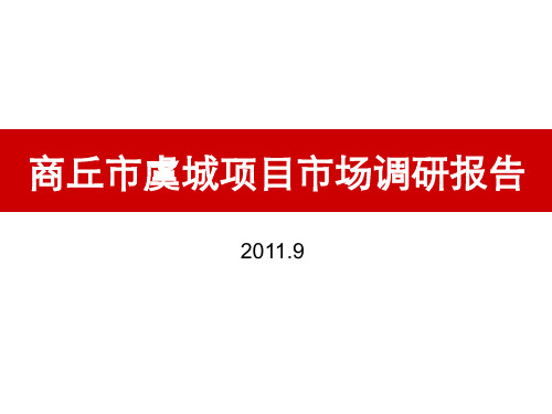 河南商丘市虞城项目市场调研报告