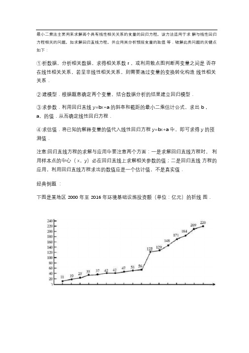 用最小二乘法求线性回归方程