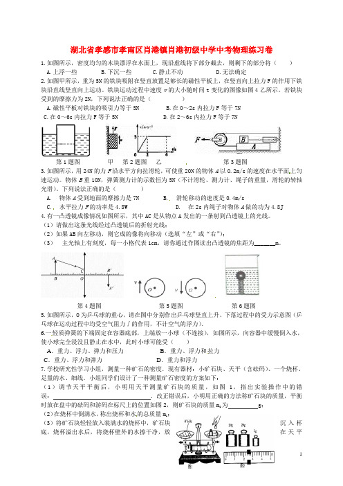 湖北省孝感市孝南区肖港镇肖港初级中学中考物理练习卷