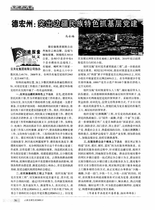 德宏州：突出边疆民族特色抓基层党建