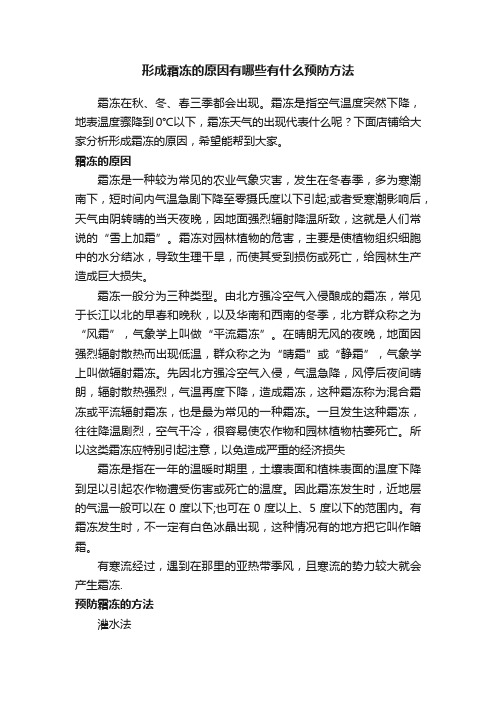 形成霜冻的原因有哪些有什么预防方法