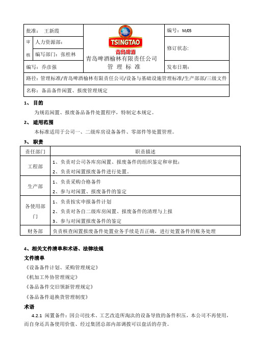 备品备件闲置、报废管理规定05