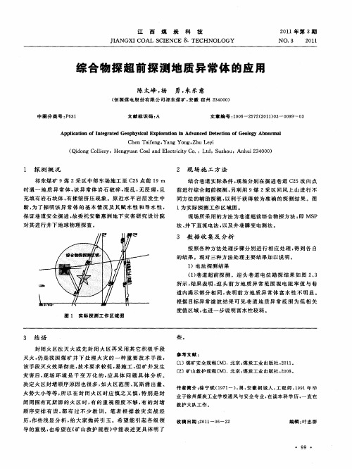 综合物探超前探测地质异常体的应用