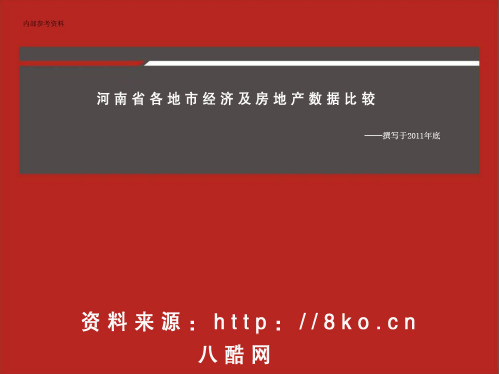 2011年河南省各地市经济及房地产数据比较