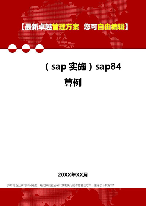 2020年(sap实施)sap84算例