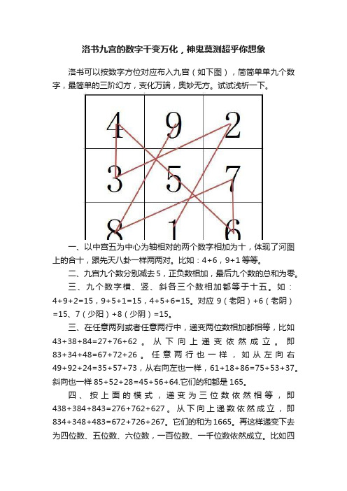 洛书九宫的数字千变万化，神鬼莫测超乎你想象