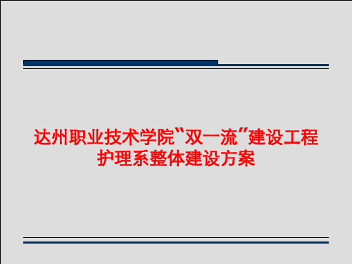 护理系一流专业整体方案