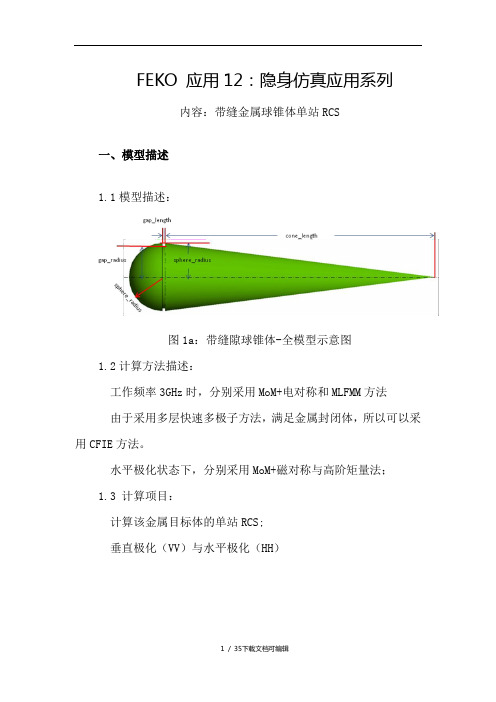 FEKO应用12_金属球锥体RCS