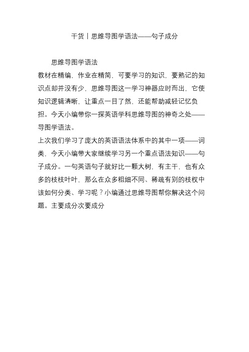 丨思维导图学语法——句子成分