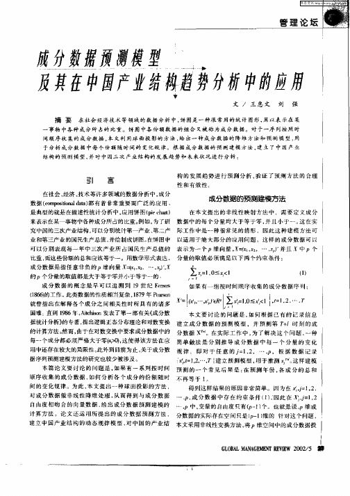 成分数据预测模型及其在中国产业结构趋势分析中的应用