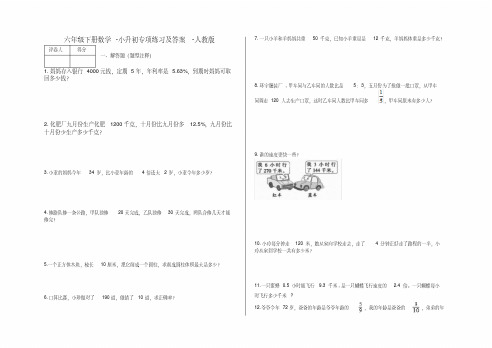 六年级下册数学小升初专项练习及答案l29-人教版