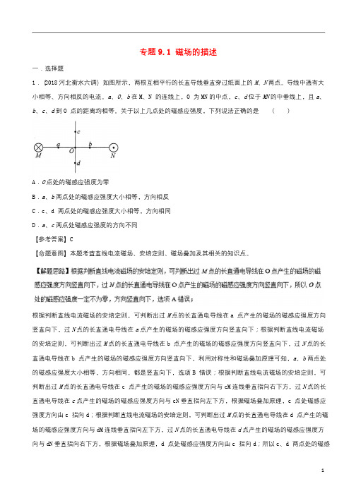 2018年高考物理二轮复习100考点千题精练第九章磁场专题9.1磁场的描述201801122194