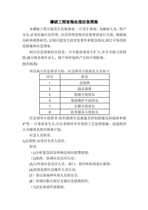 爆破工程盲炮处理应急预案