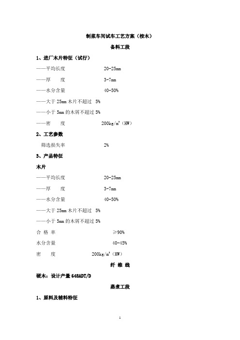 制浆车间生产初步技术方案(桉木)