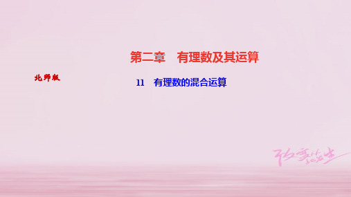 2019年秋七年级数学上册北师大版(广东专版)作业课件：2.11 有理数的混合运算(共19张PPT)