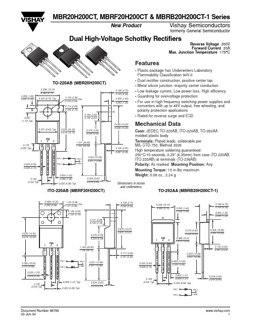 MBR20H200CT中文资料