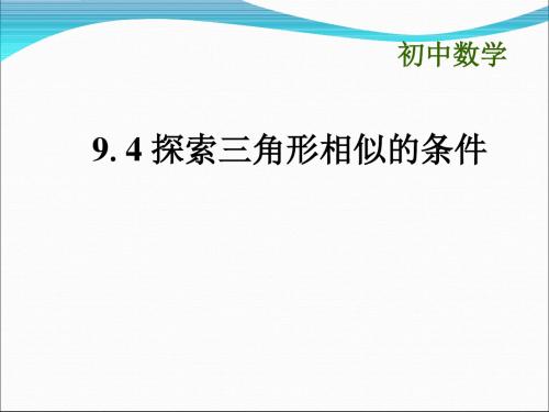 鲁教版五四制数学八年级下册9.4《探索三角形相似的条件》课件1