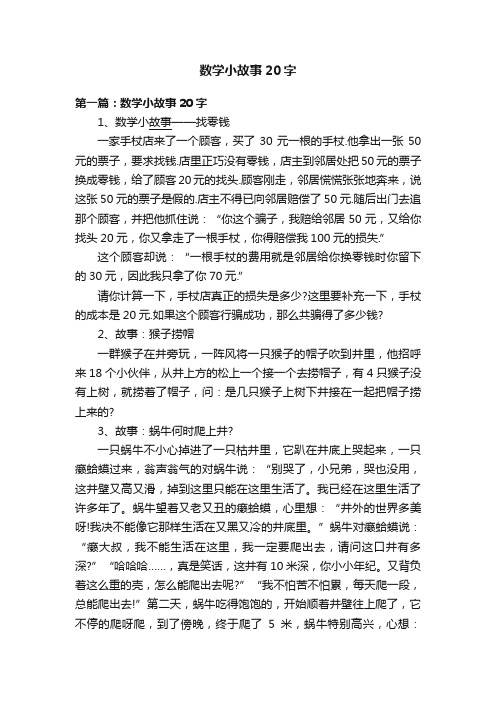 数学小故事20字