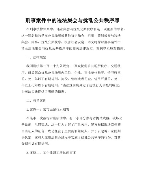 刑事案件中的违法集会与扰乱公共秩序罪