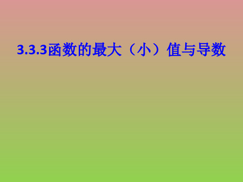 数学3.3.3《函数的最值与导数》课件(新人教B版选修1-1).ppt