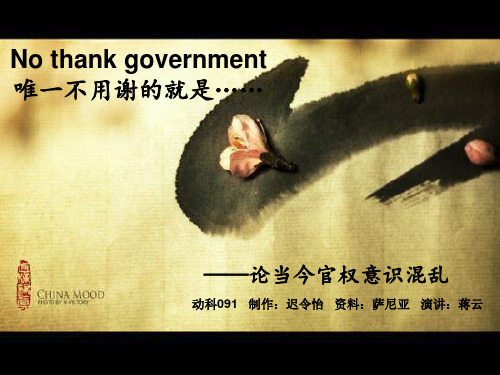 No thank government(唯一不用感谢的就是政府)