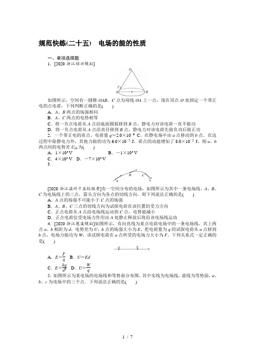 规范快练(二十五)—2020届高中物理【新高考】一轮全程复习构思检测