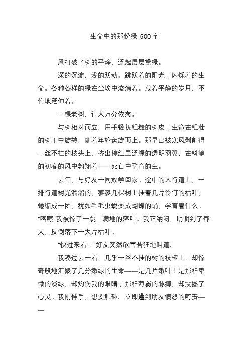 生命中的那份绿_600字