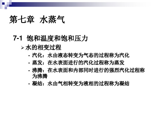 工程热力学 课件 第七章 水蒸气