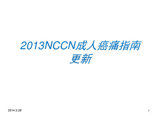 2013NCCN成人癌痛指南解读 PPT课件