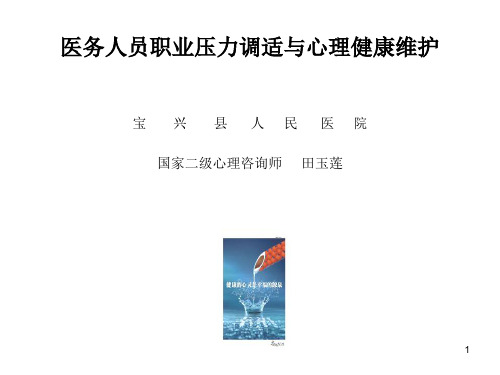 医务人员职业压力调适与心理健康维护PPT课件