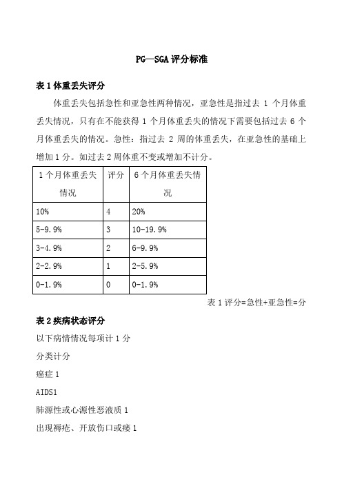 PG-SGA评分标准