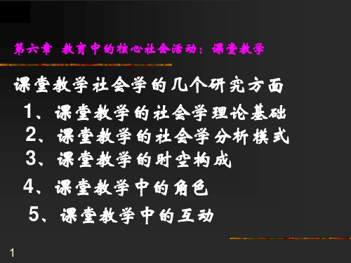 第六章课堂教学的社会学分析