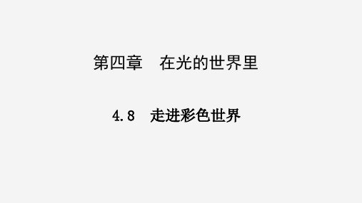 4.8走进彩色世界(课件)八年级上册物理(教科版)