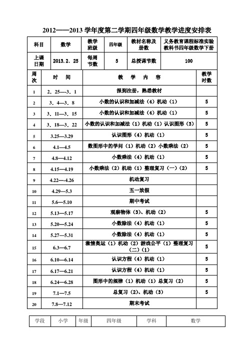 四年级下册数学导案1范文