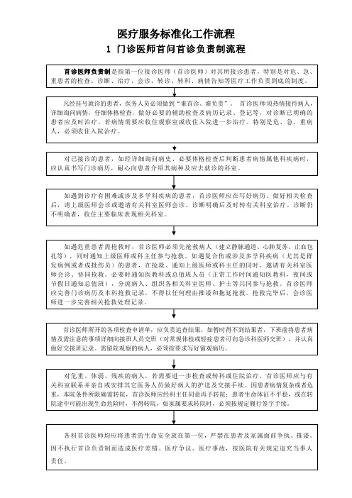 医疗服务标准化工作流程(全套)