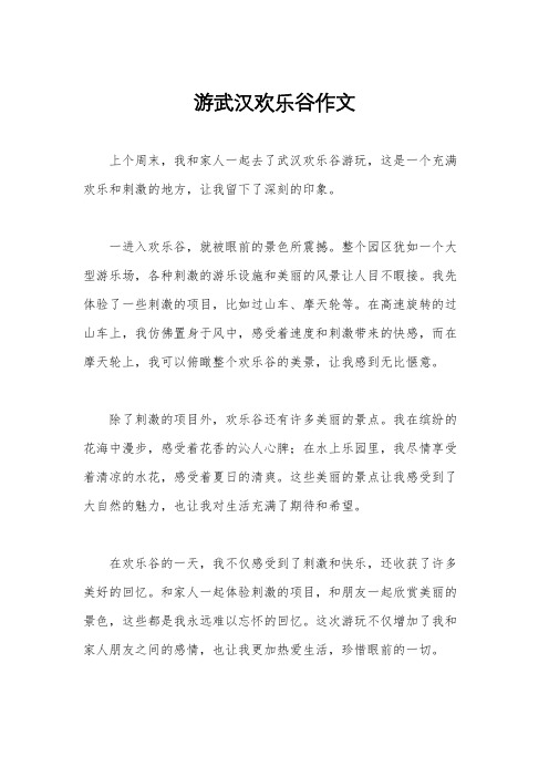 游武汉欢乐谷作文