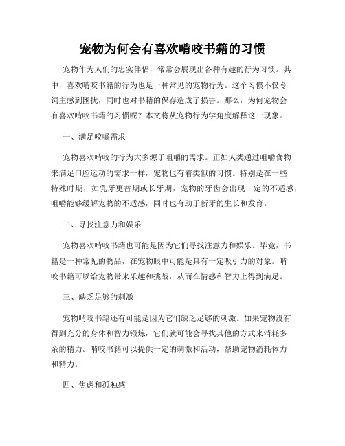 宠物为何会有喜欢啃咬书籍的习惯