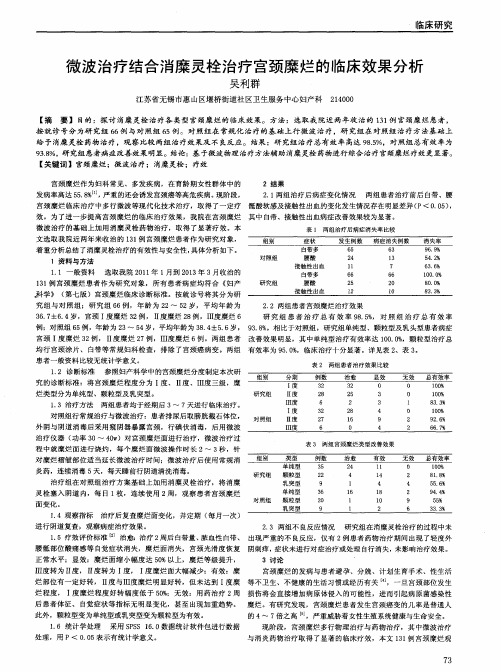 微波治疗结合消糜灵栓治疗宫颈糜烂的临床效果分析