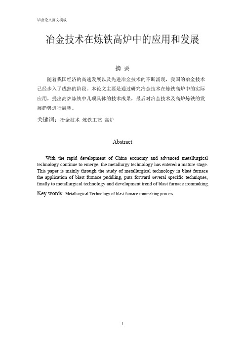 冶金技术在炼铁高炉中的应用和发展.pdf