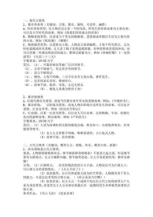 小说阅读网出版征稿要求
