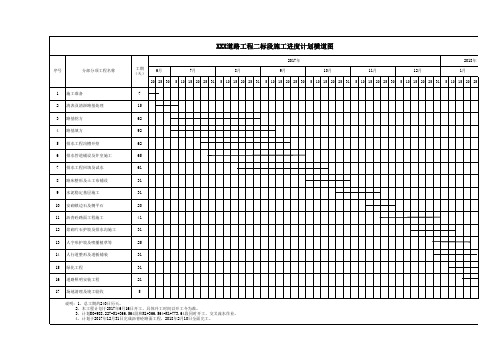 道路施工进度计划横道图