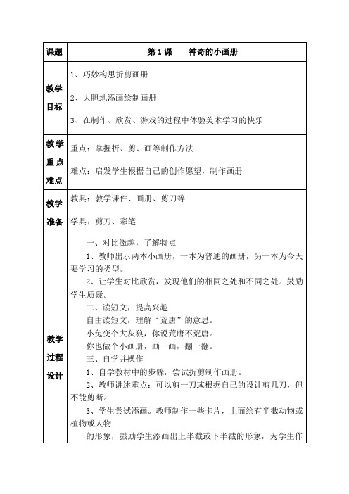 40页精品湘湘教版小学美术二年级上册全册教案