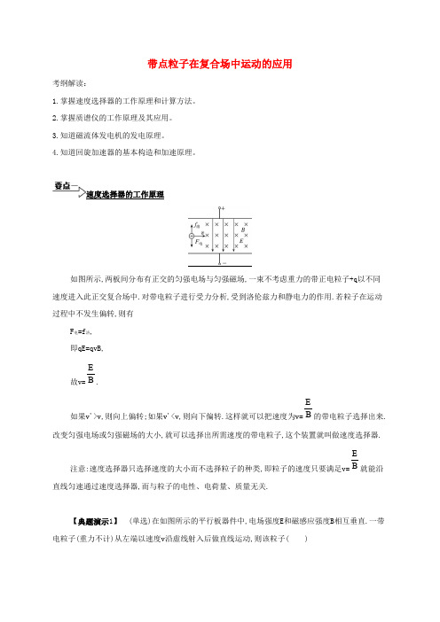 江苏省南通市高考物理一轮复习 带点粒子在复合场中运