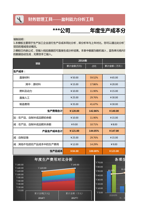 年度生产成本分析模板1