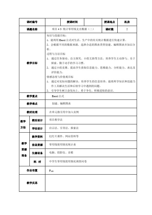 项目4-3统计零用钱支出数据(2) (1)