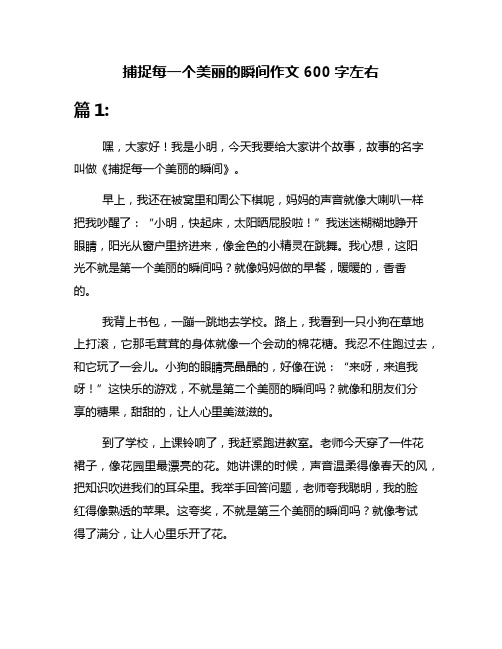 捕捉每一个美丽的瞬间作文600字左右