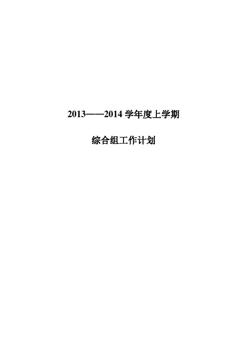 2010——2011学年度上学期综合组工作计划