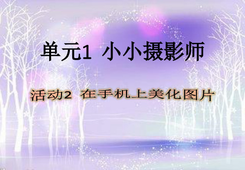 六年级上册信息技术课件-单元1 活动2 在手机上美化图片(第一课时)  西师大版 (共9张PPT)