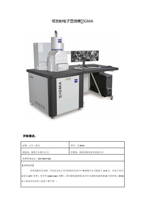 蔡司场发射电子显微镜西IGMA
